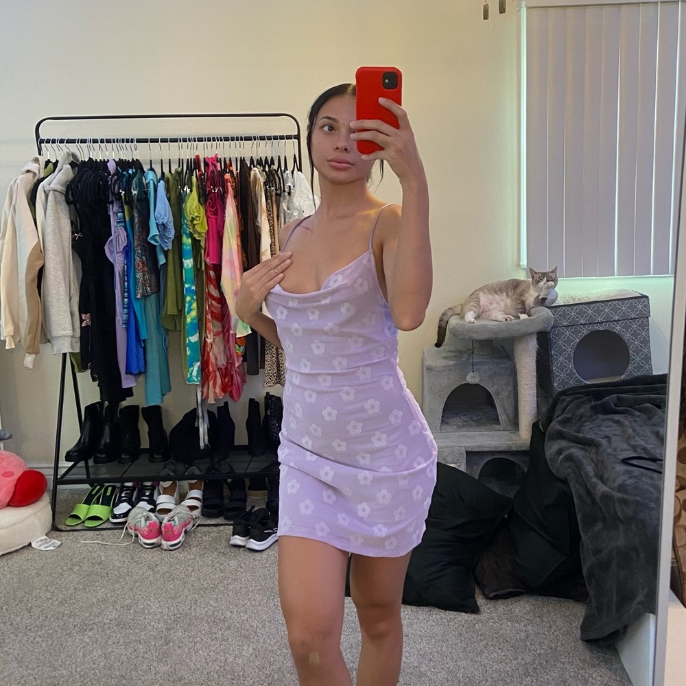 Motel rocks purple flower dress